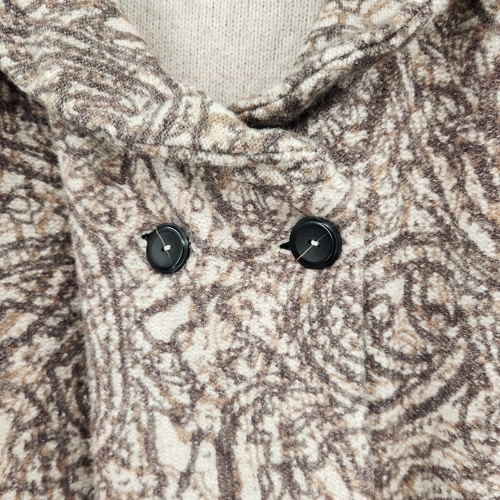 J. Jill PureJill Curved Front Printed Cardigan Womens Size Large Paisley Neutral - Picture 5 of 8